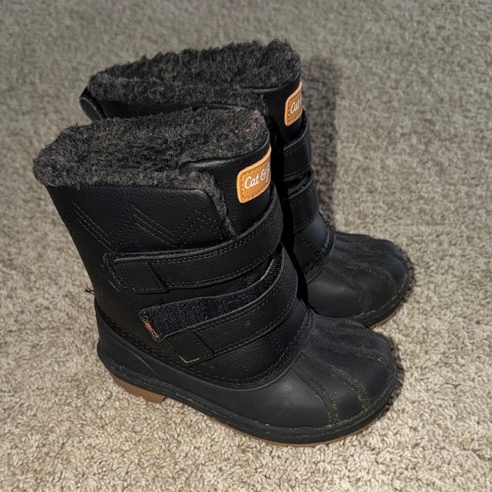 Cat & Jack Black and Brown Kids Winter Boots